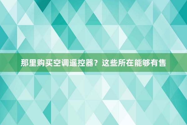 那里购买空调遥控器？这些所在能够有售